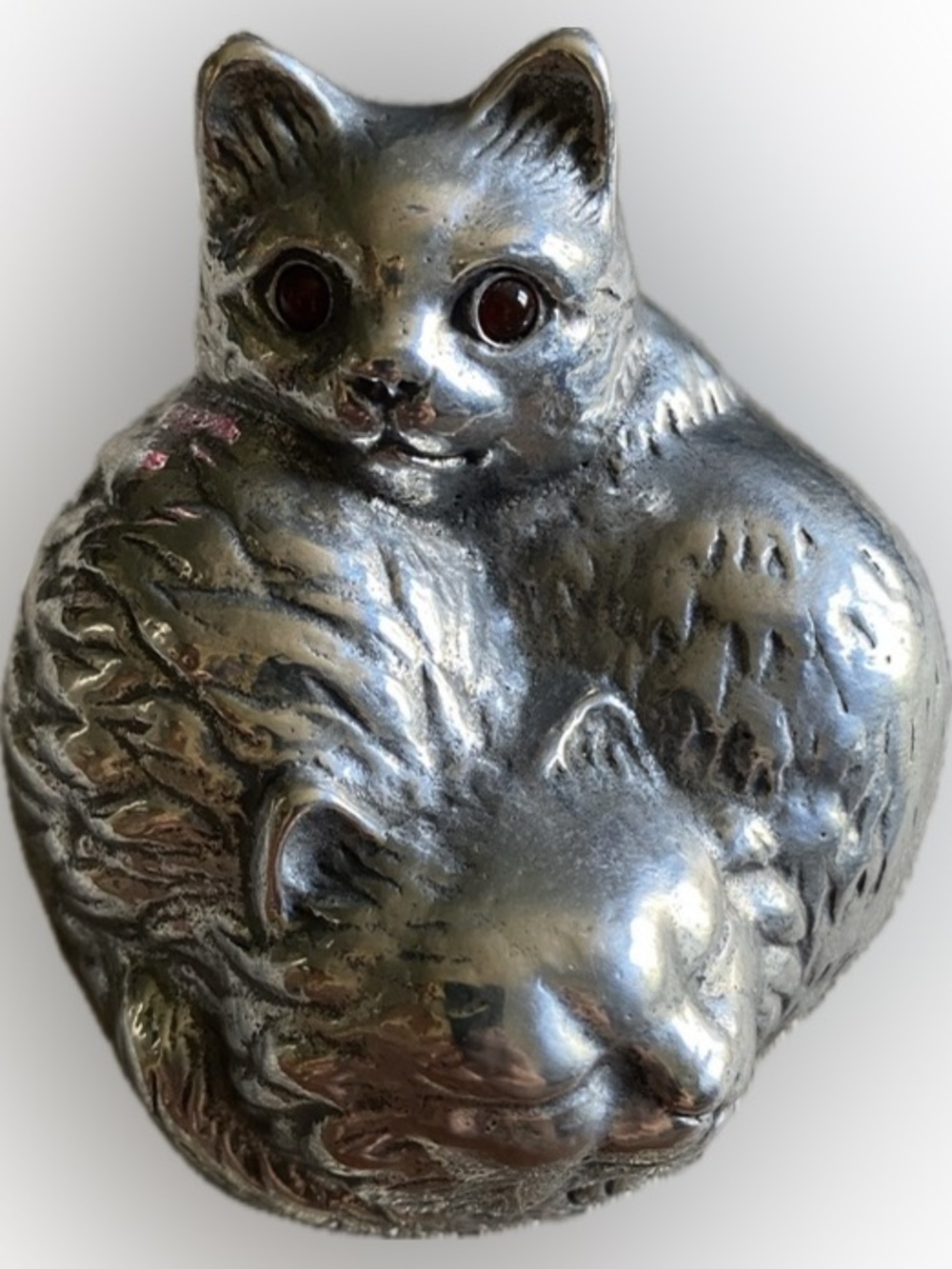Vintage 1992 Arthur Court Aluminum Cat Figurine Paperweight Cuddling Kittens